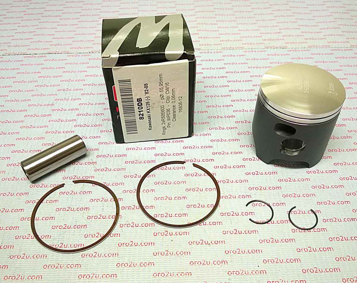 PISTON KIT 82-85 KX125 56.00, WOSSNER 8210DA FORGED 13001-1198 image 1