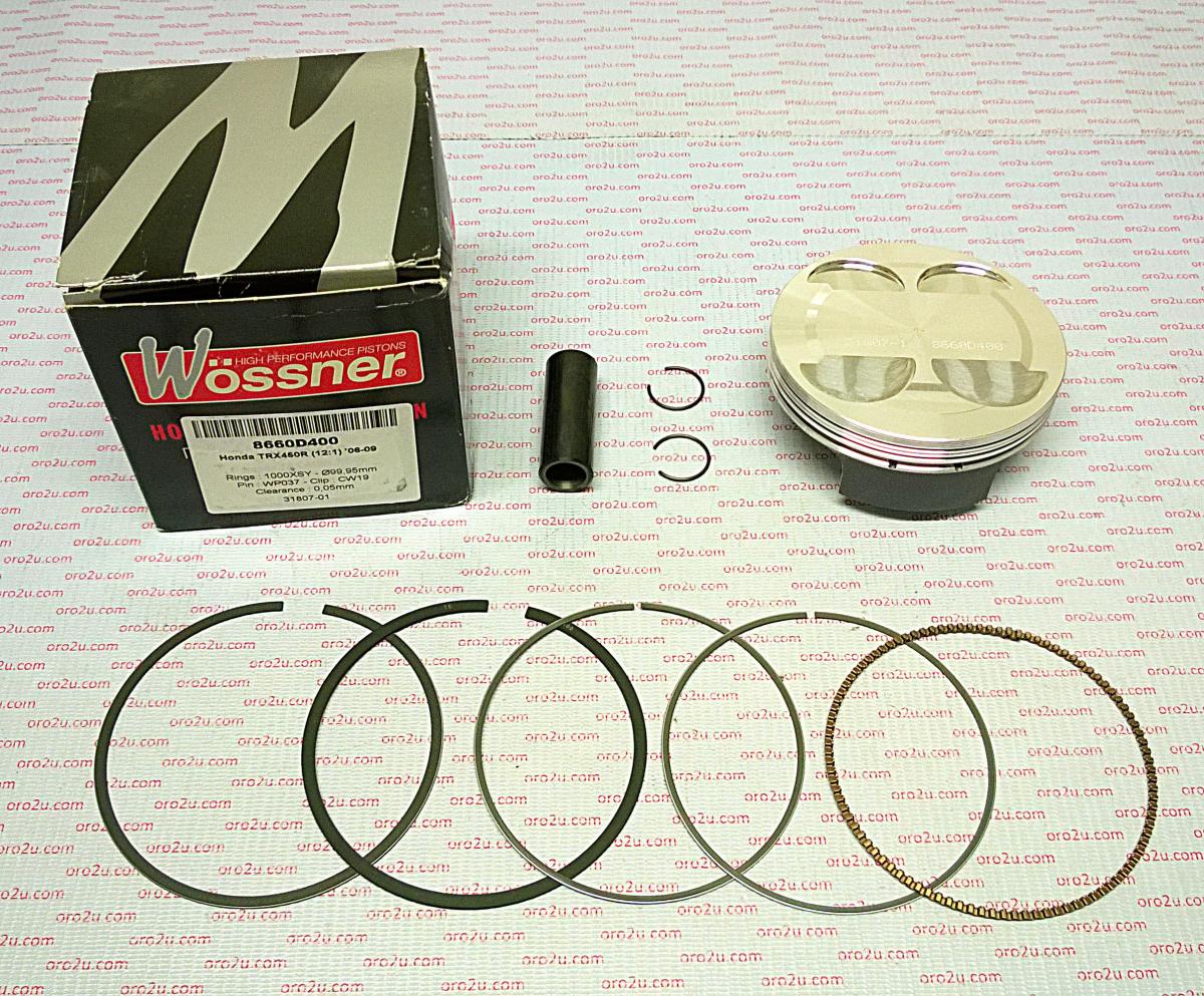 PISTON KIT 06-09 TRX450R 96 A, WOSSNER 8660DA FORGED HONDA 13101-HP1-600 image 1