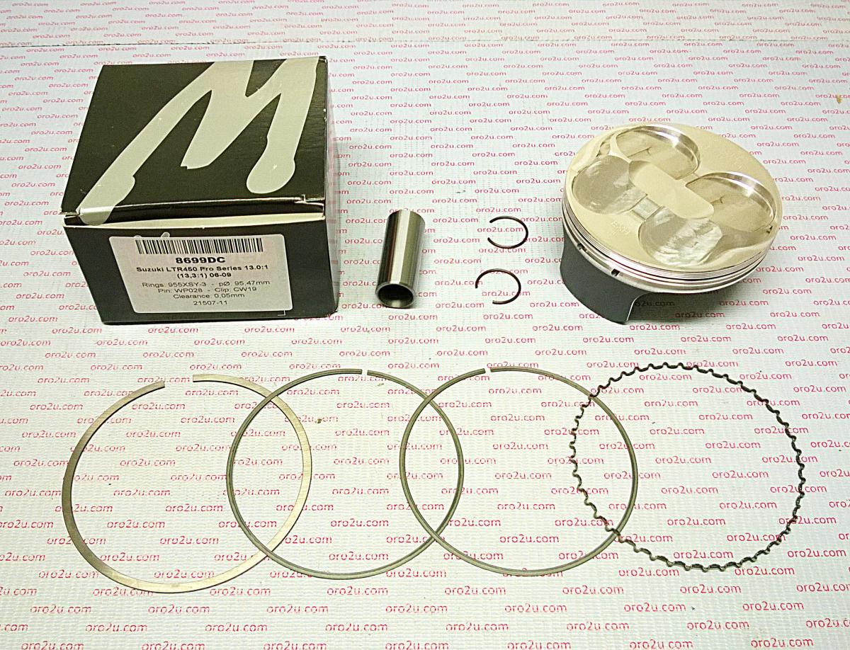 PISTON KIT LTR450 HC 95.50 C, WOSSNER 8699DC 13.3:1 COMP, SUZUKI image 1
