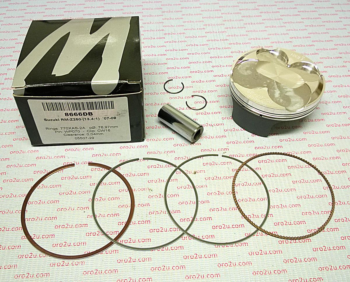 PISTON KIT 07-09 RMZ250 77.00, WOSSNER 8666DB SUZUKI image 1