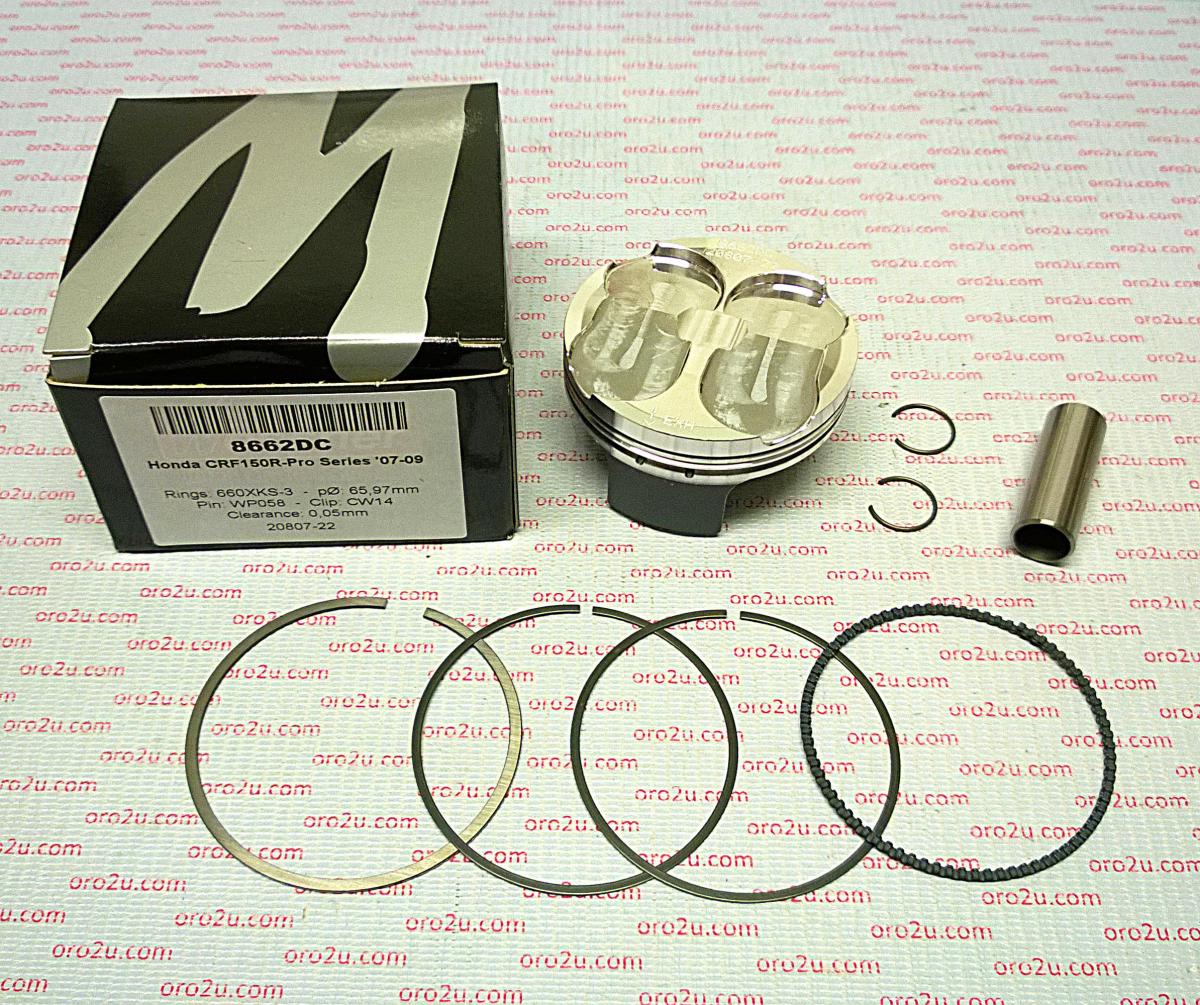 PISTON KIT 07-09 CRF150R 66 HC, WOSSNER 8662DC 12.5:1 COMP image 1