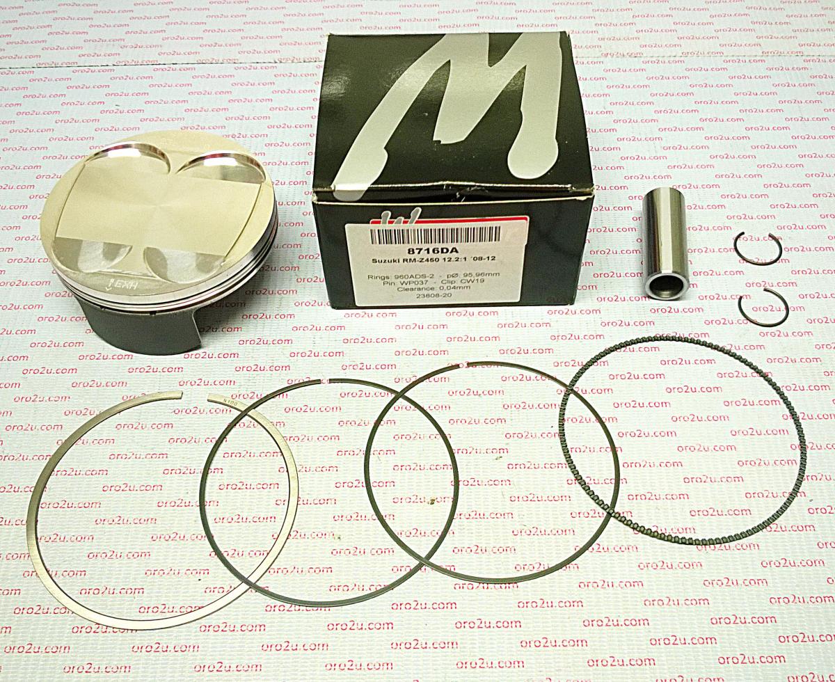 PISTON KIT 08-12 RMZ450 96mm, WOSSNER 8716DC SUZUKI FORGED image 1