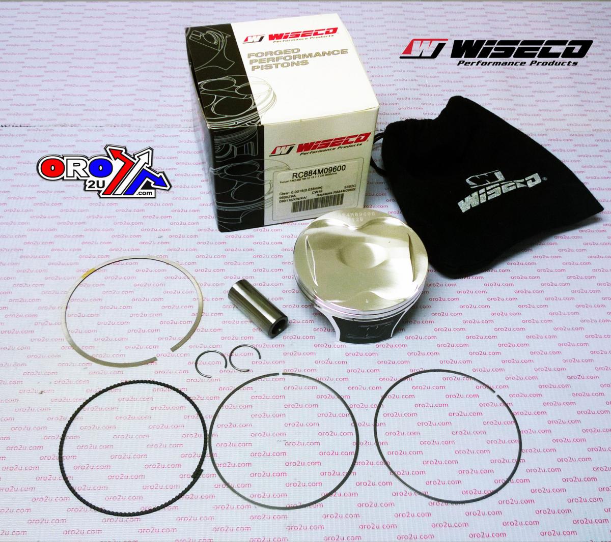 PISTON KIT 08-12 RMZ450 13.7, WISECO RC884M09600 96.00mm, RACERS CHOICE ArmorGlide image 1