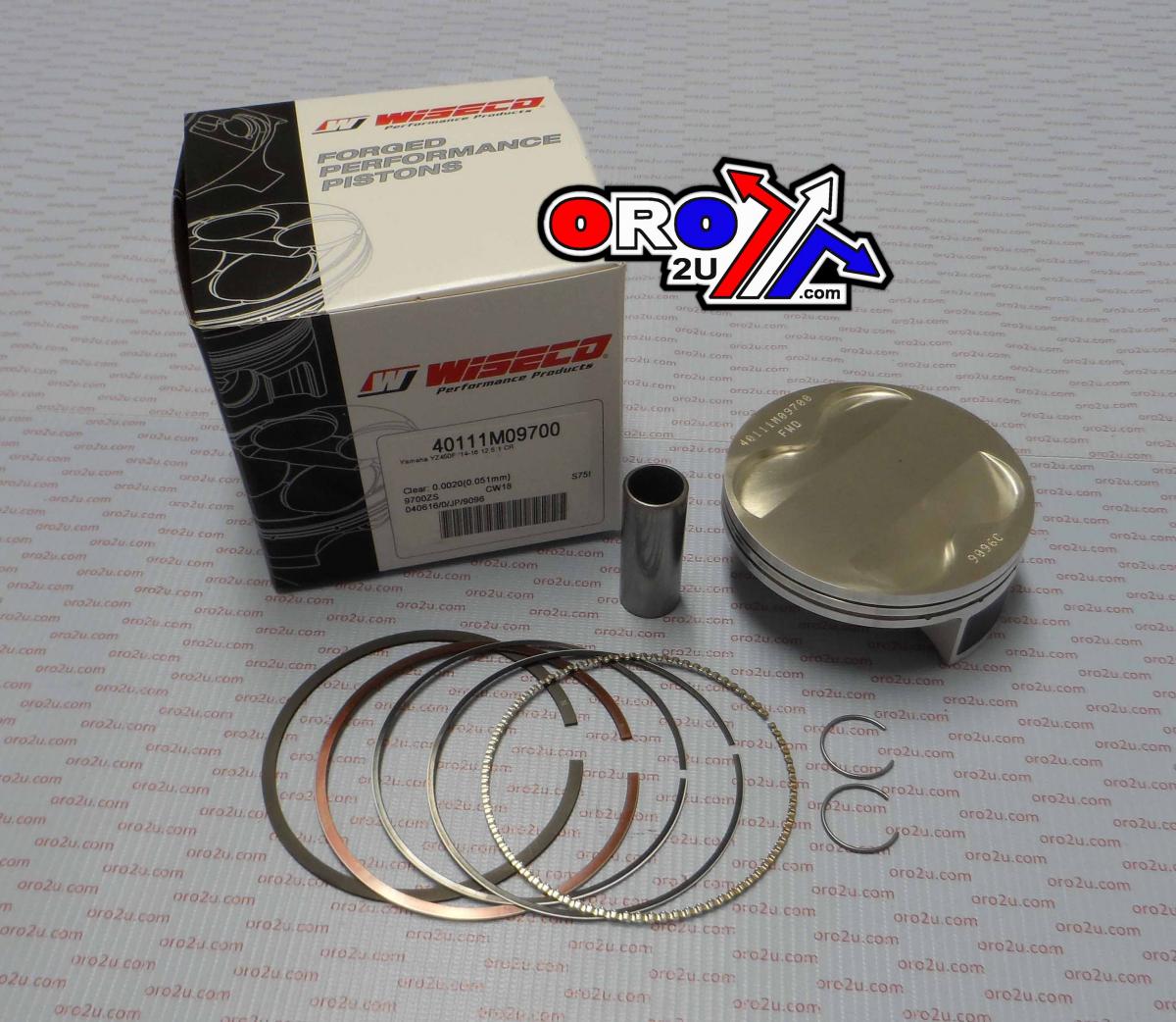 PISTON KIT YZF450 14-17 WISECO 97mm, ARMOR GLIDE 97.00 STD COMP 12.5:1, WISECO 40111M09700B 96.95mm thumbnail 2