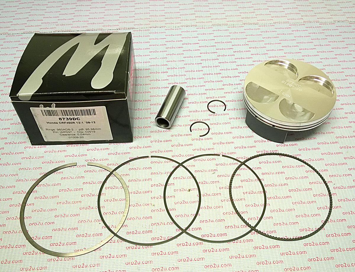 PISTON KIT 09-12 CRF450R 96.00, WOSSNER 8739DC HONDA FORGED image 1