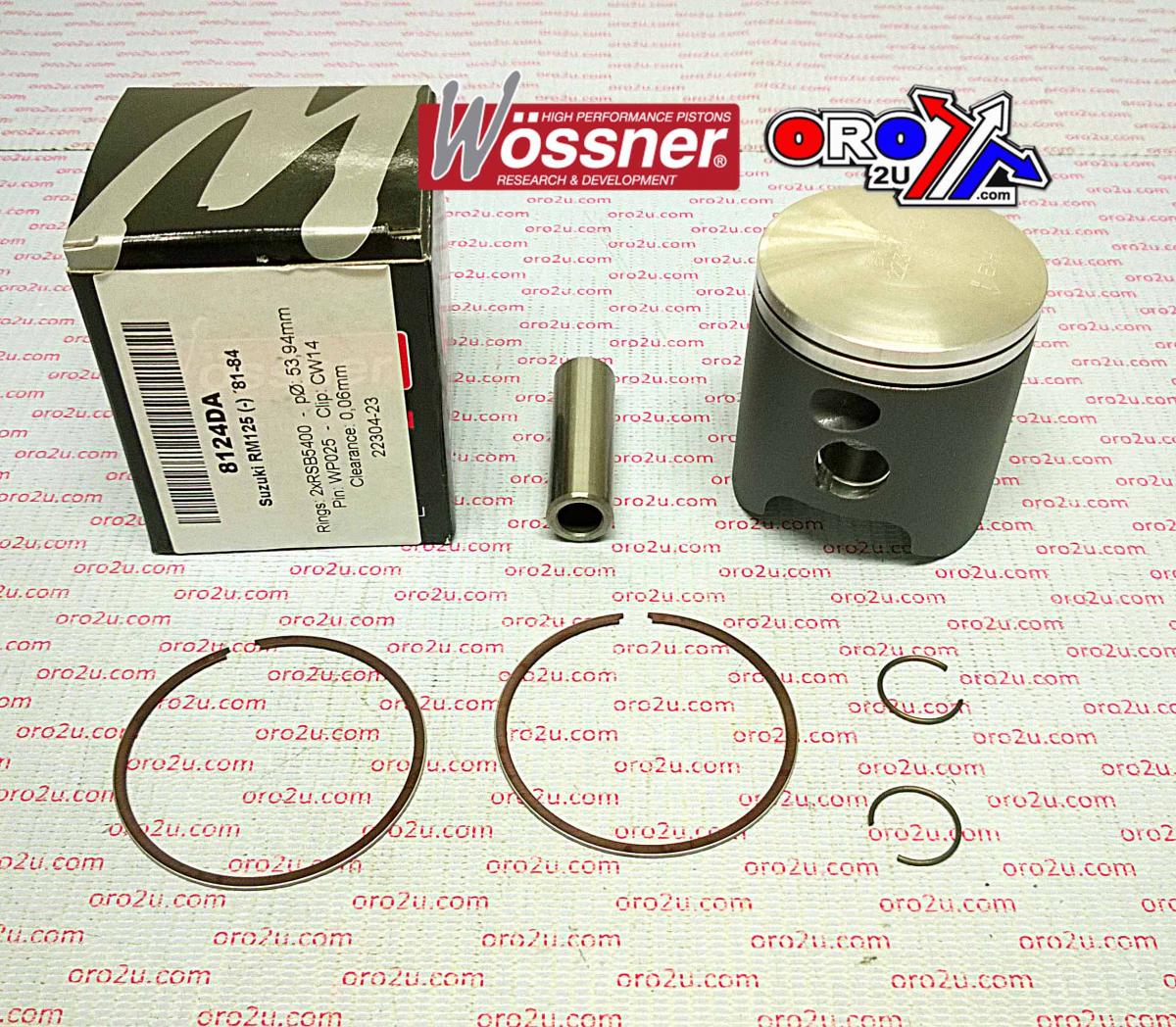 PISTON KIT 81-84 RM125 55.00, WOSSNER 8124D100 SUZUKI image 1