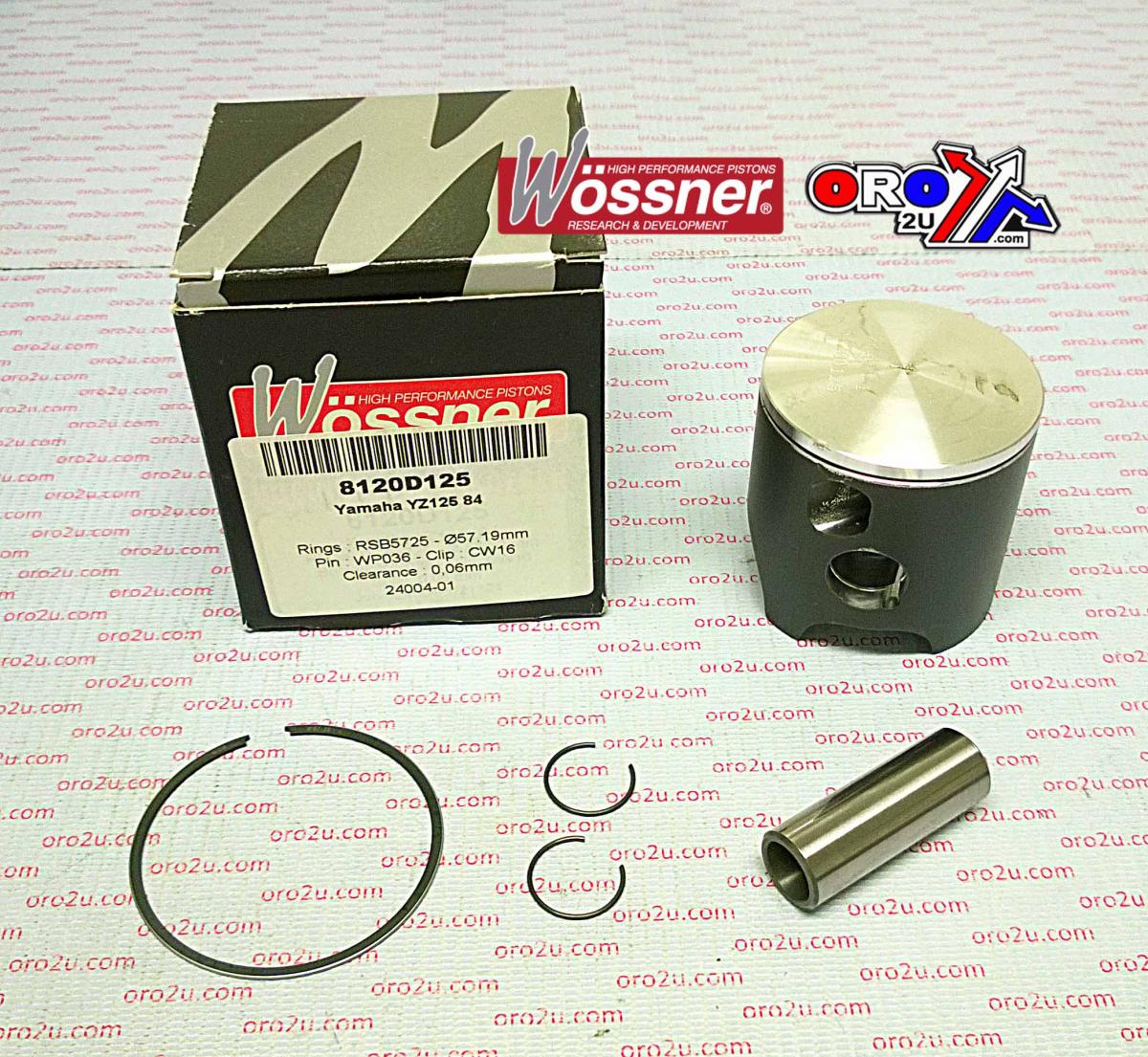 PISTON KIT 1984 YZ125 56.75, WOSSNER 8120D075 YAMAHA MX image 1