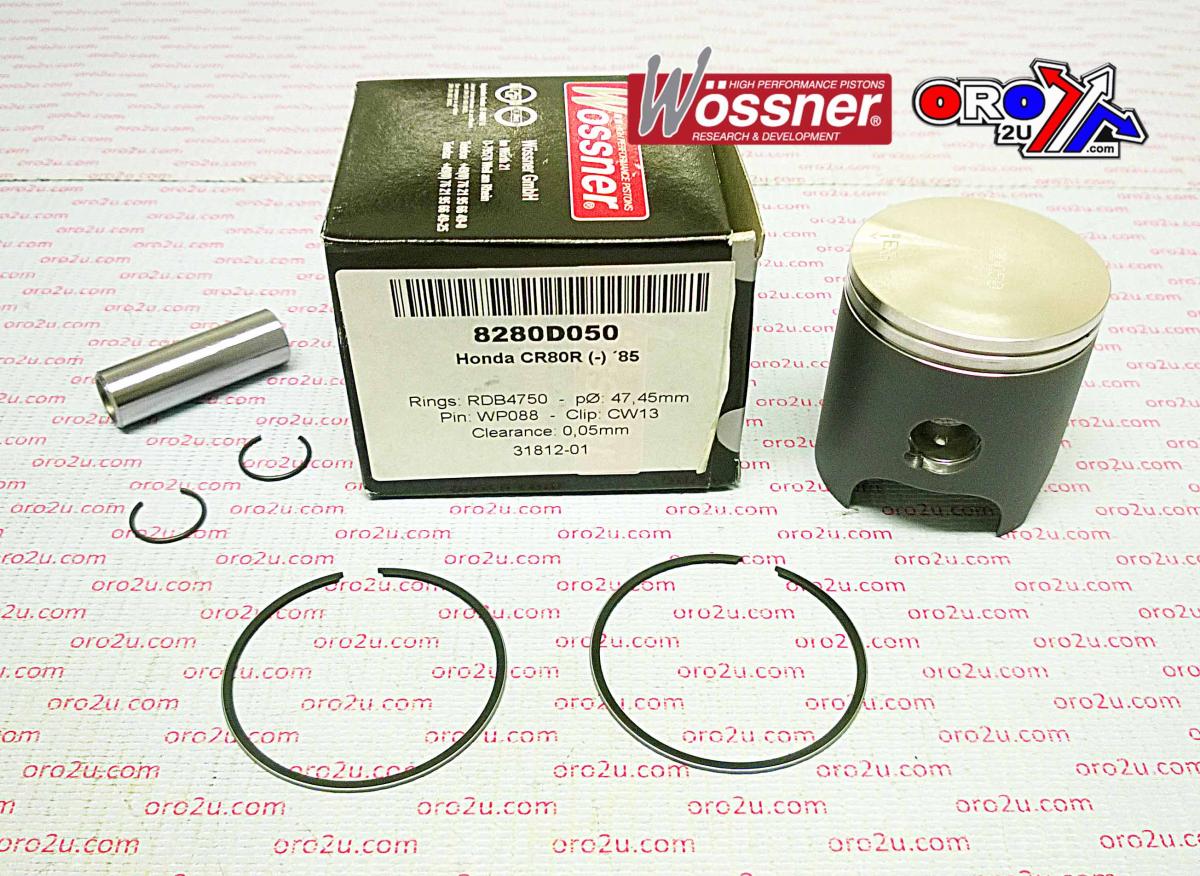 PISTON KIT 1985 CR80 47.50, WOSSNER 8280D050 image 1