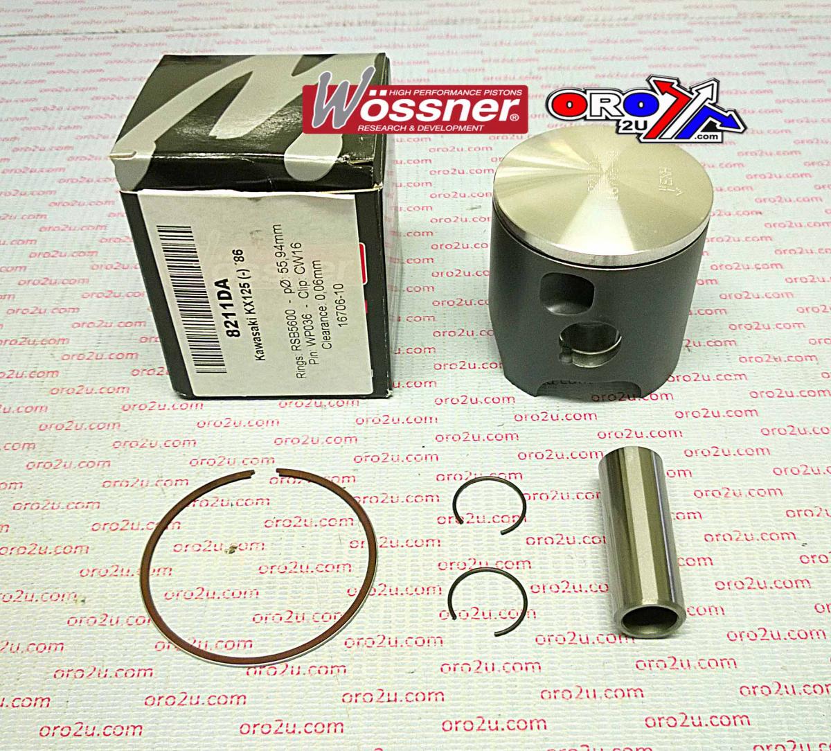 PISTON KIT 1986 KX125 56.00, WOSSNER 8211DB KAWASAKI MX image 1