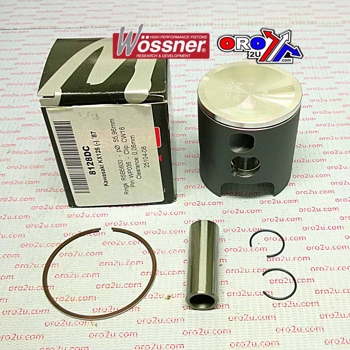 PISTON KIT 1987 KX125 56.00, WOSSNER 8128DB KAWASAKI MX image 1