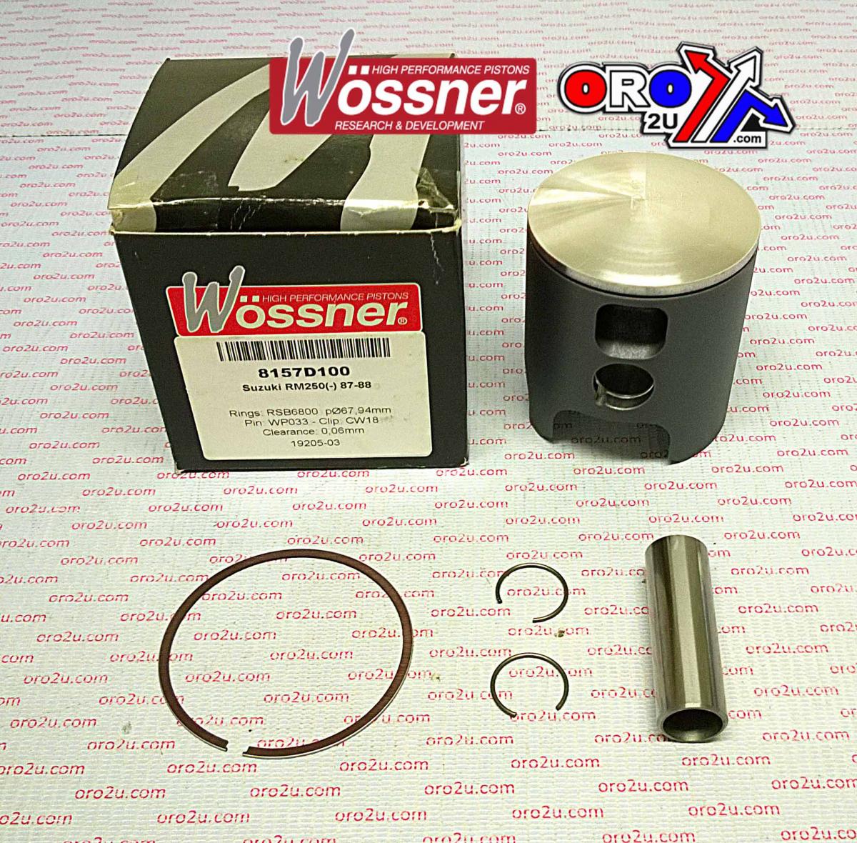 PISTON KIT 87-88 RM250 67.00, WOSSNER 8157DA SUZUKI MX 12110-00B24-0F0 image 1