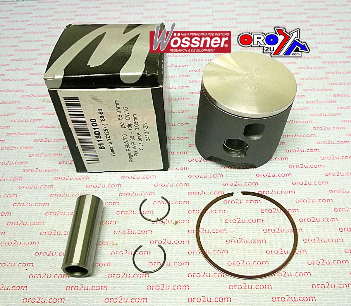 PISTON KIT 86-88 YZ125 56.50, WOSSNER 8118D050 YAMAHA MX image 1