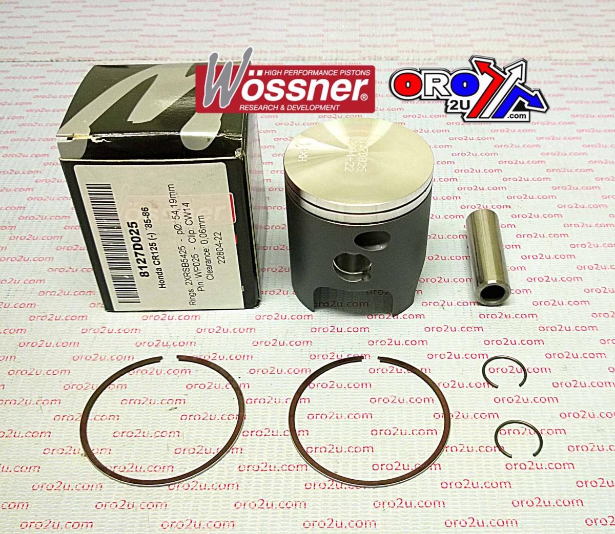 PISTON KIT 85-86 CR125 55.00, WOSSNER 8127D100 HONDA MX image 1