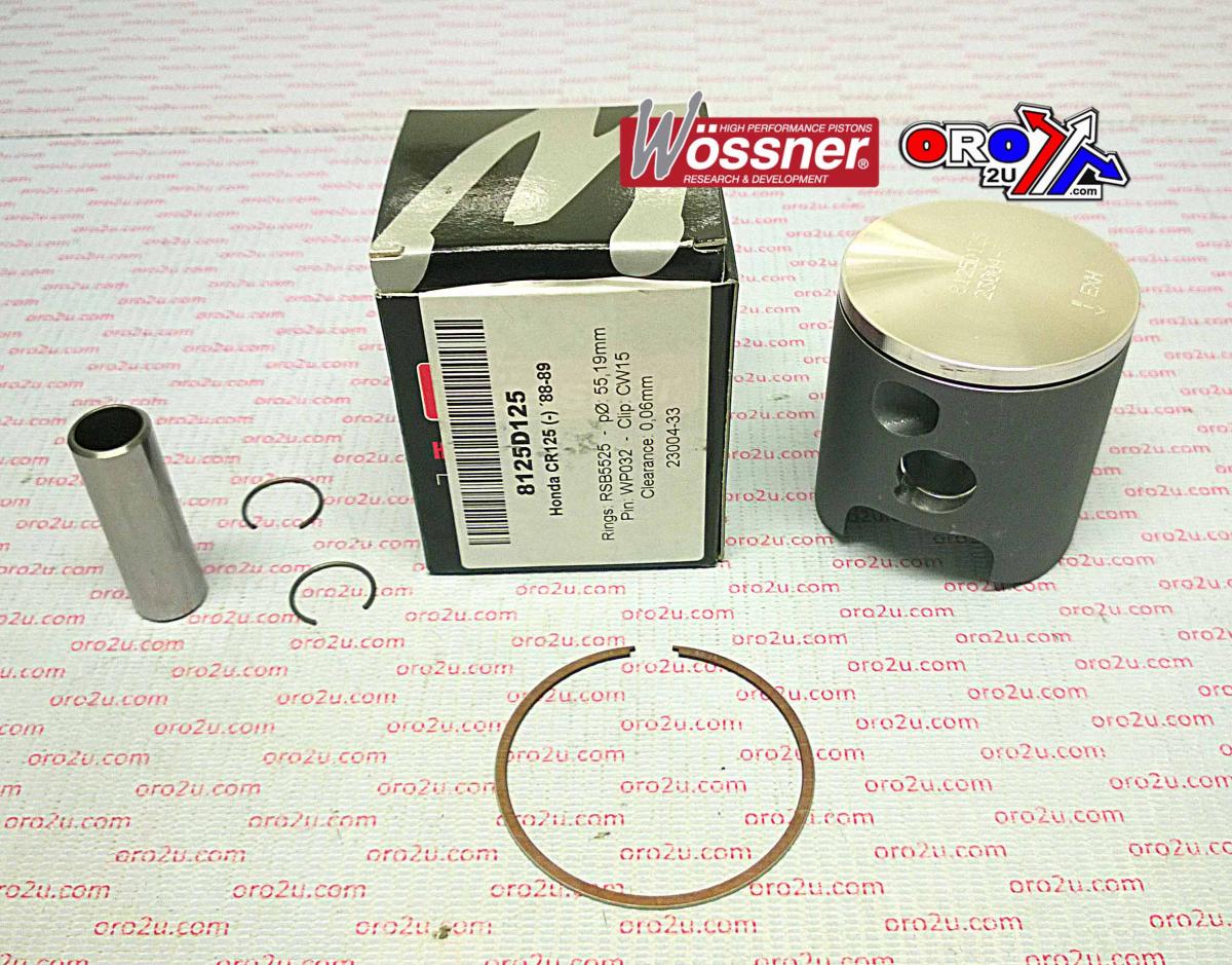 PISTON KIT 88-89 CR125 55.00, WOSSNER 8125D100 HONDA MX image 1