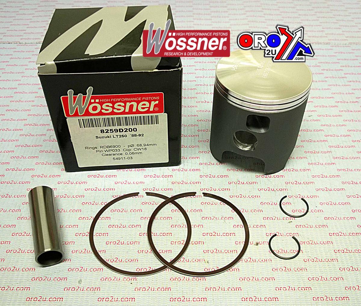 PISTON KIT 88-92 LT250 67.00, WOSSNER 8259DA SUZUKI ATV image 1