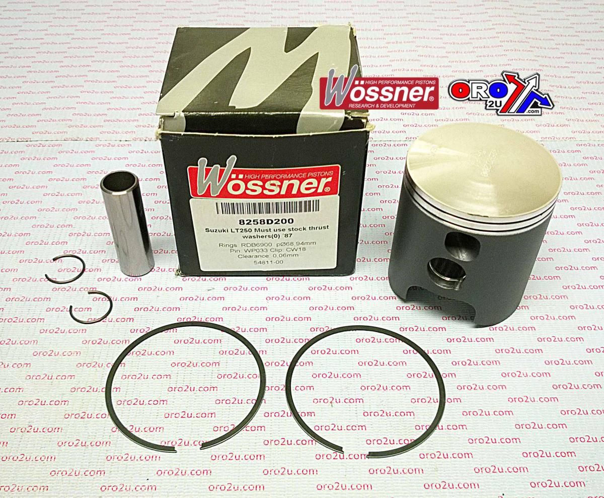 PISTON KIT 1987 LT250 68.00, WOSSNER 8258D100 SUZUKI ATV image 1