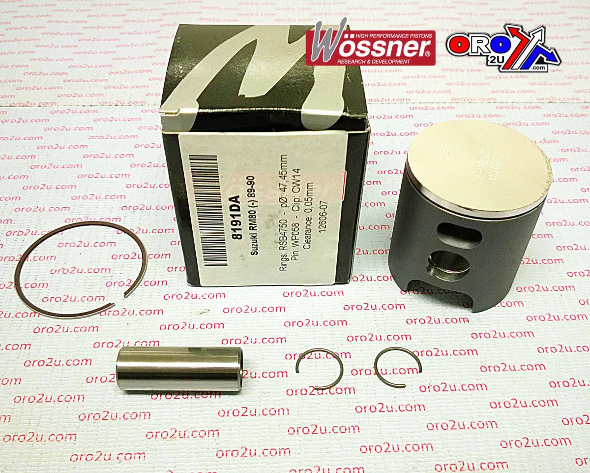 PISTON KIT 89-90 RM80 47.50, WOSSNER 8191DA image 1