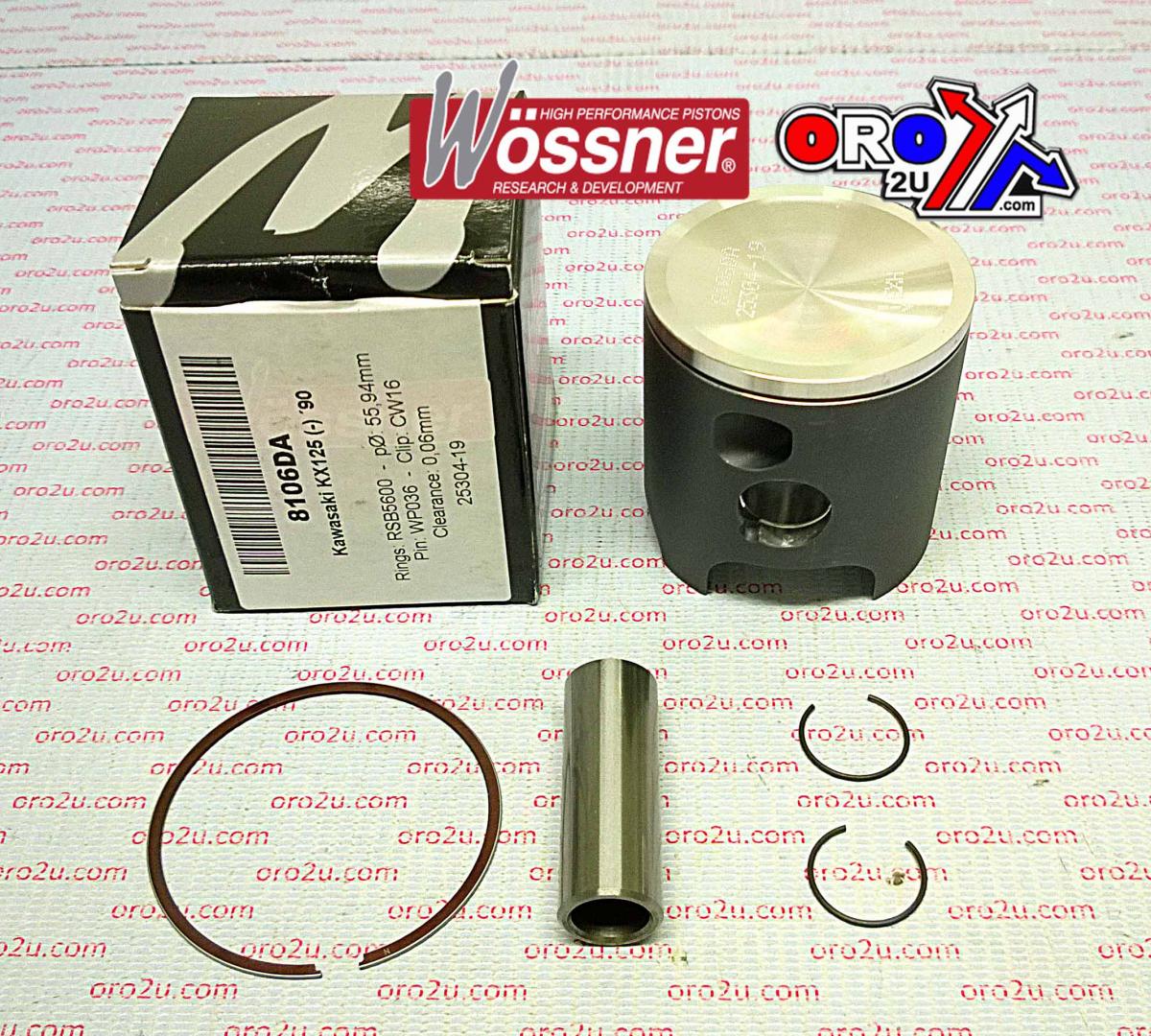 PISTON KIT 1990 KX125 57.00, WOSSNER 8106D100 KAWASAKI MX image 1