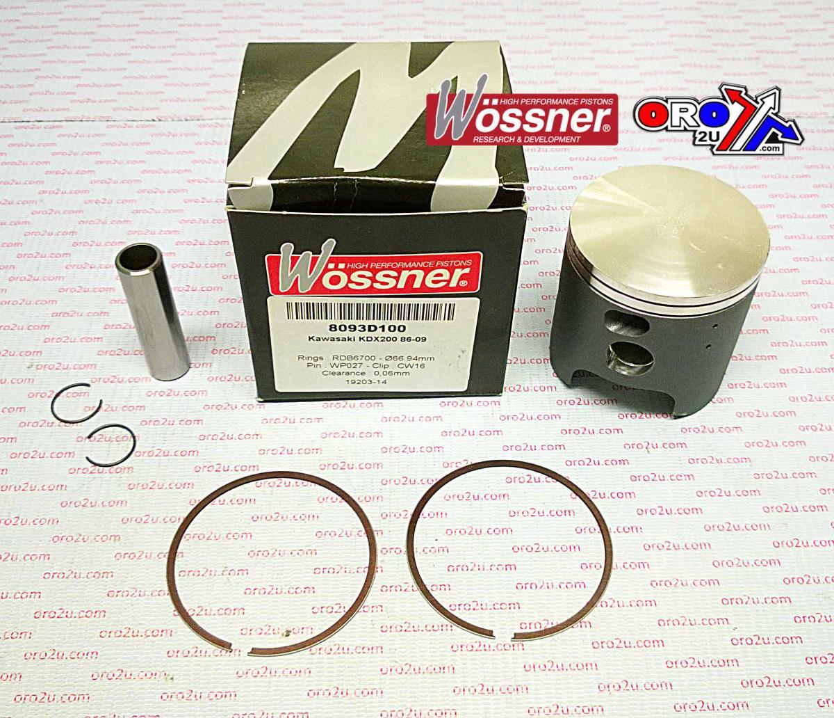 PISTON KIT 86-09 KDX200 67.00, WOSSNER 8093D100 KAWASAKI MX image 1