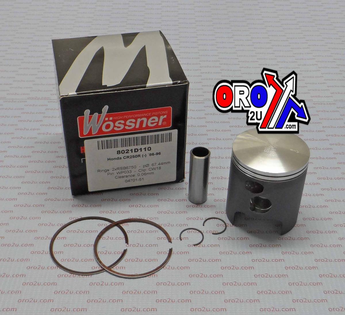 PISTON KIT 86-96 CR250 67.50, WOSSNER 8021D110 HONDA MX thumbnail 5