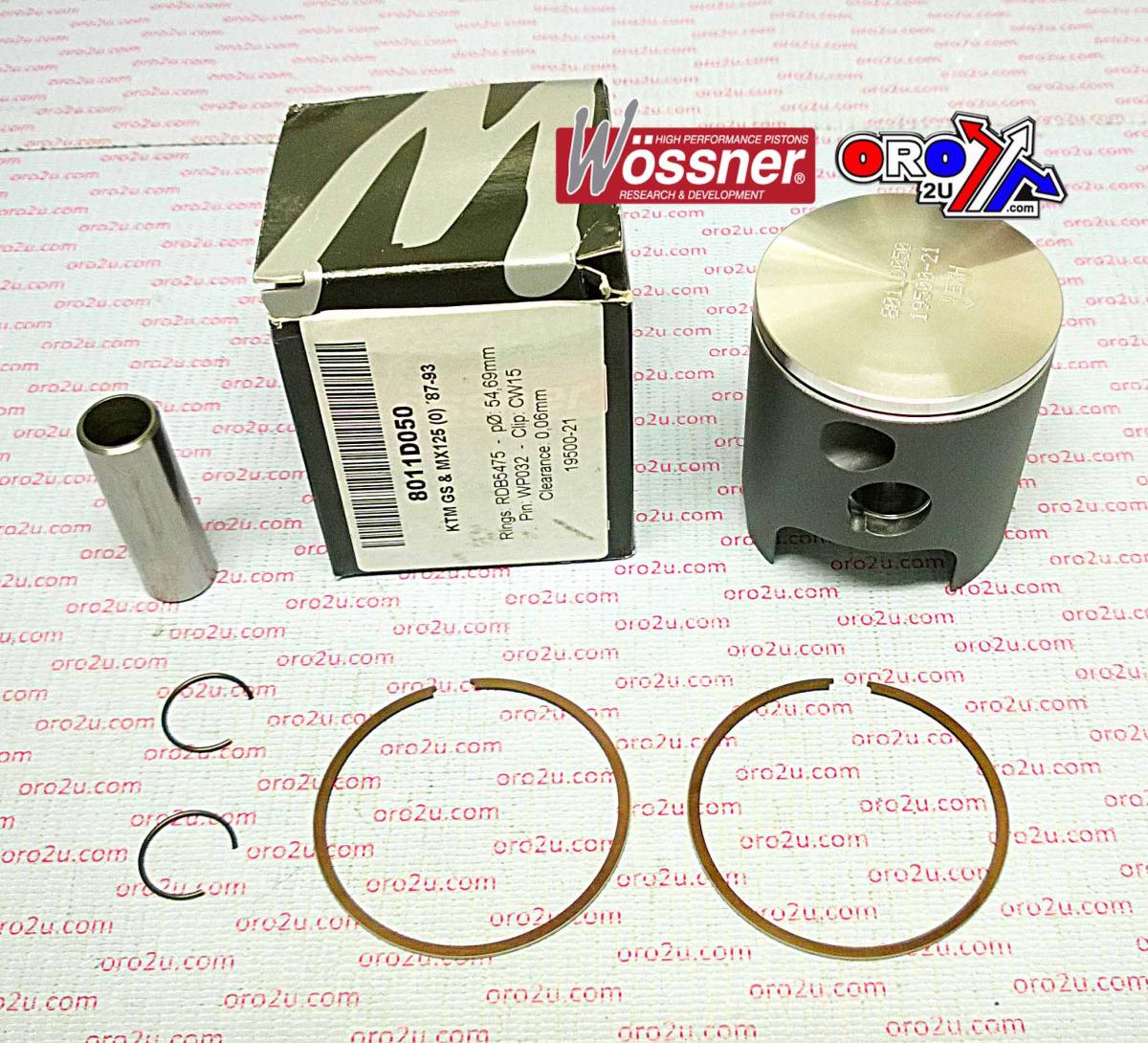 PISTON KIT 87-93 KTM125, WOSSNER 8011DA FORGED MX image 1