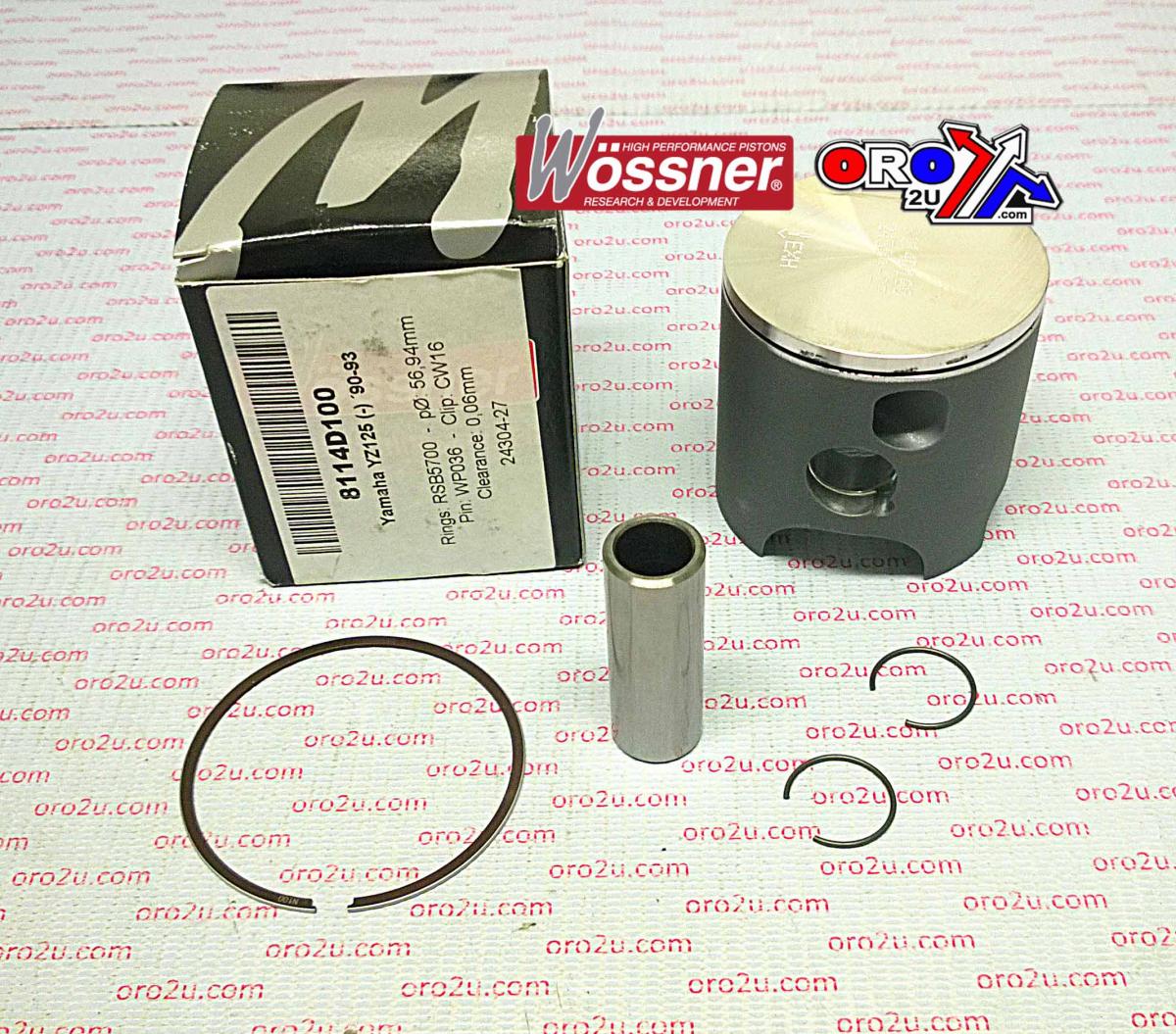 PISTON KIT 90-93 YZ125 56.00 B, WOSSNER 8114DB YAMAHA MX image 1