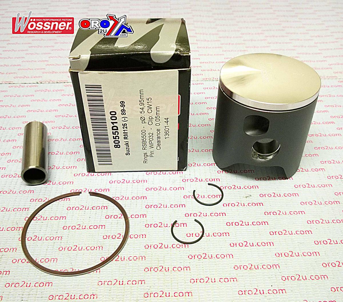 PISTON KIT 89-99 RM125 54.00 B, WOSSNER 8055DB SUZUKI MX image 1