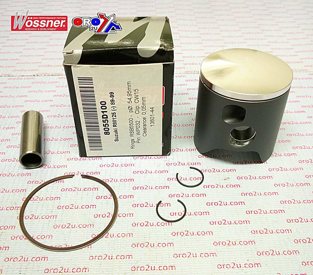 PISTON KIT 89-99 RM125 55.00, WOSSNER 8055D100 SUZUKI MX image 1