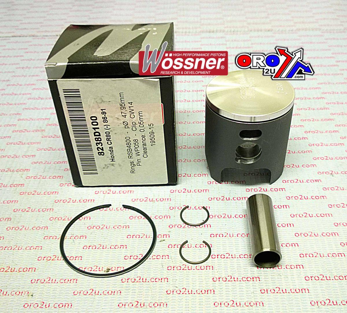 PISTON KIT 86-07 CR85 47.50, WOSSNER 8238D050 HONDA MX image 1