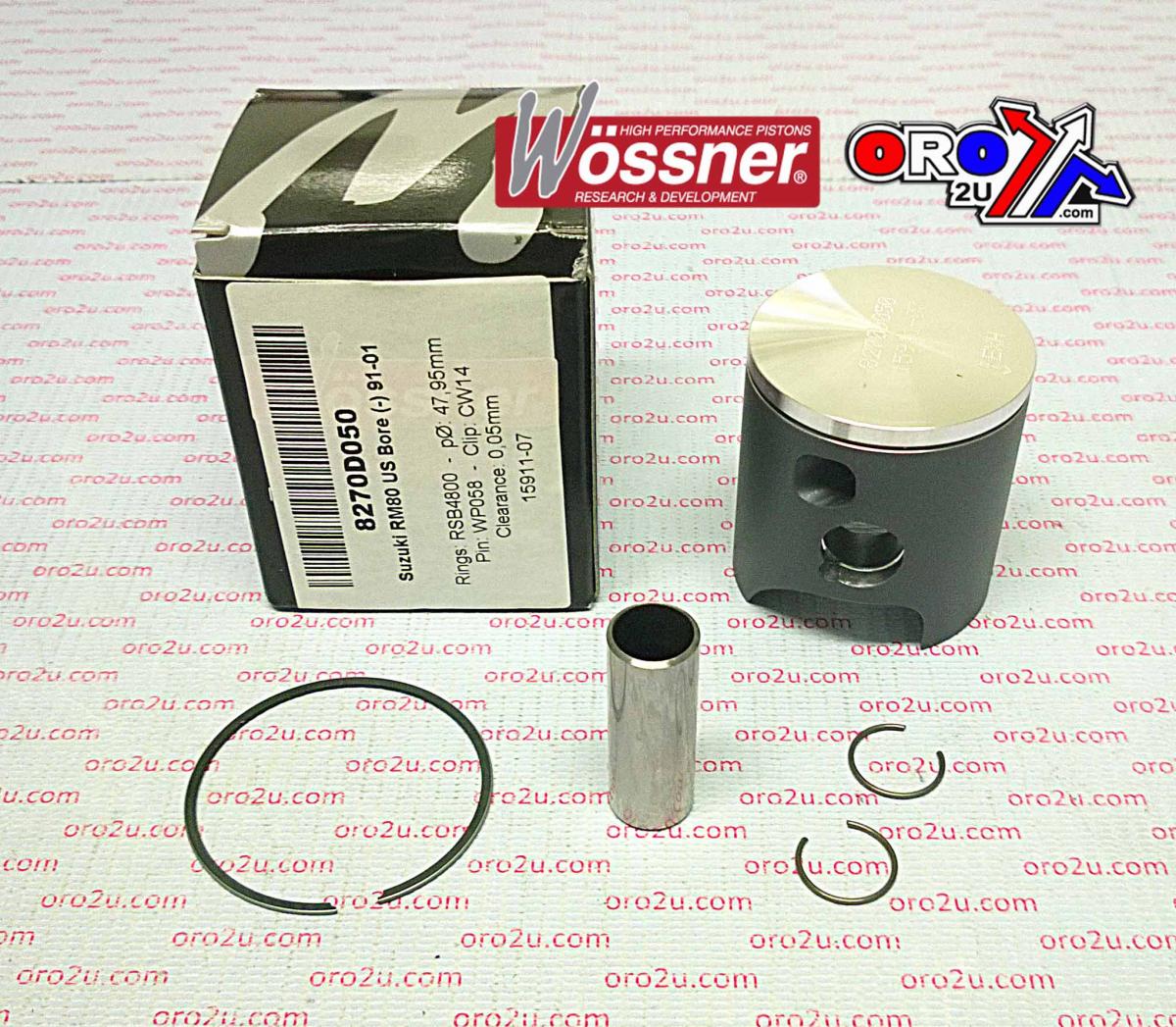 PISTON KIT 91-01 RM80 47.50, WOSSNER 8270DA SUZUKI MX 12110-03B00-0F0 image 1