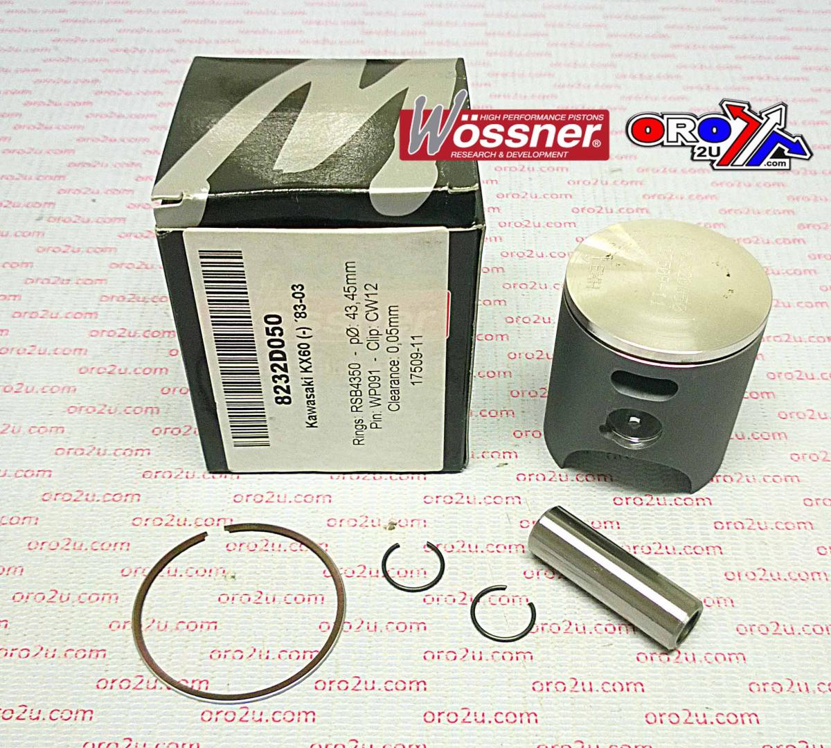 PISTON KIT 83-03 KX60 44.00, WOSSNER 8232D100 KAWASAKI MX image 1