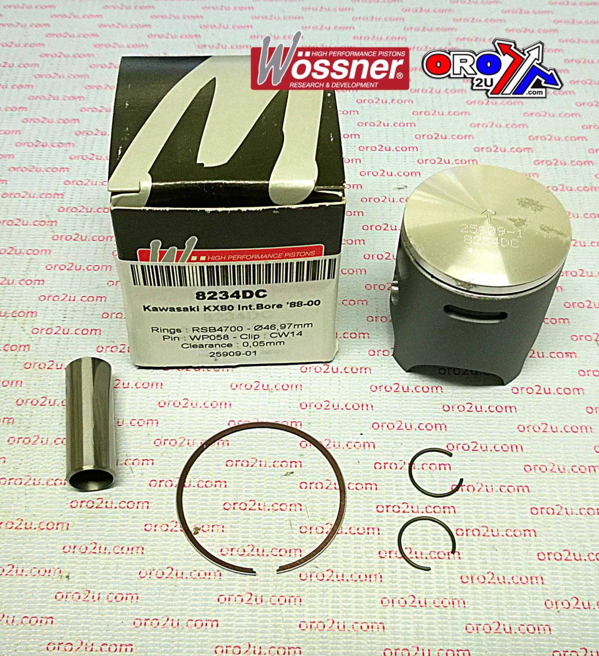 PISTON KIT 88-00 KX80 47.00 A, WOSSNER 8234DA KAWASAKI MX image 1