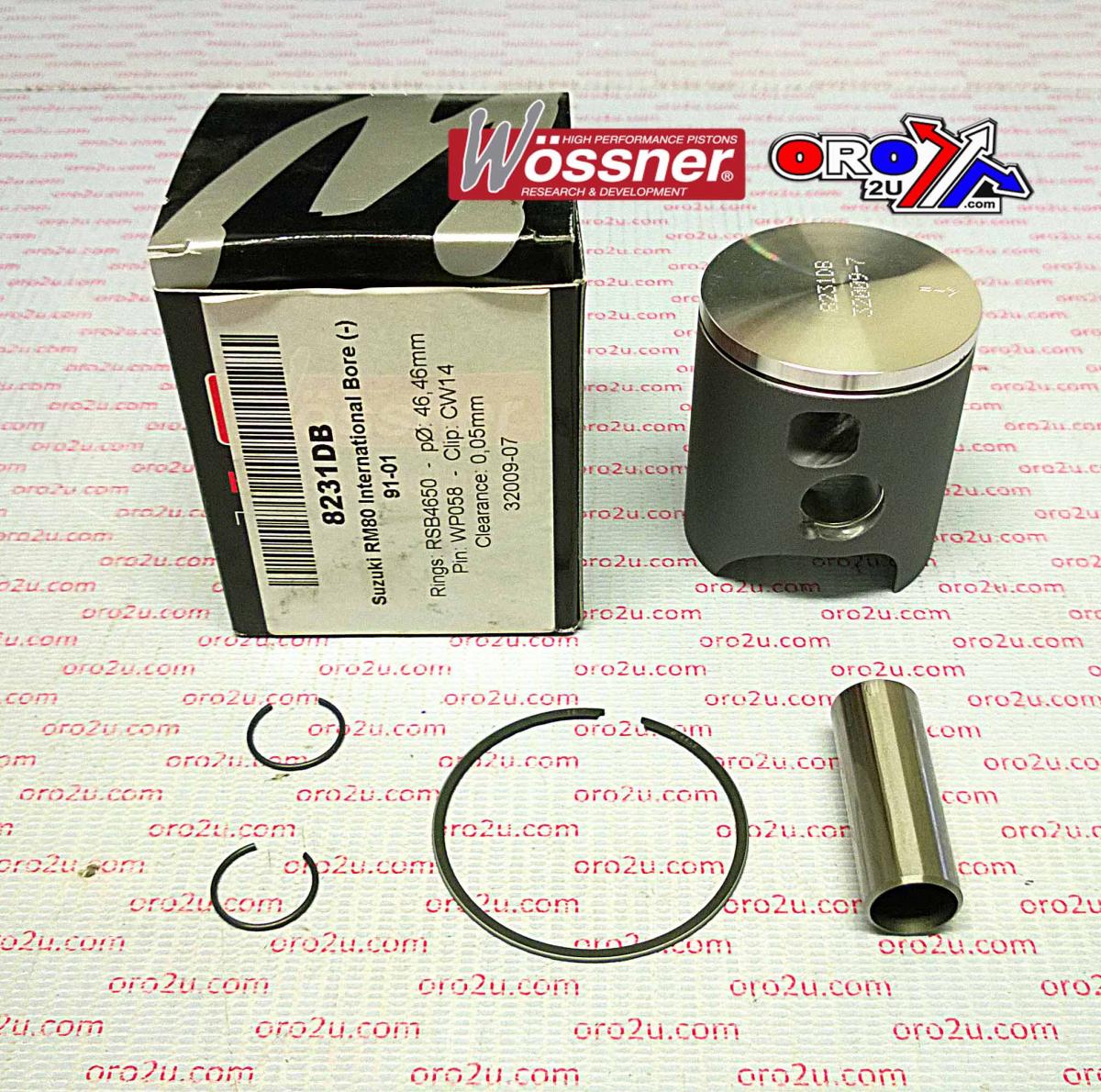PISTON KIT 91-01 RM80 46.50, WOSSNER 8231DA SUZUKI MX image 1