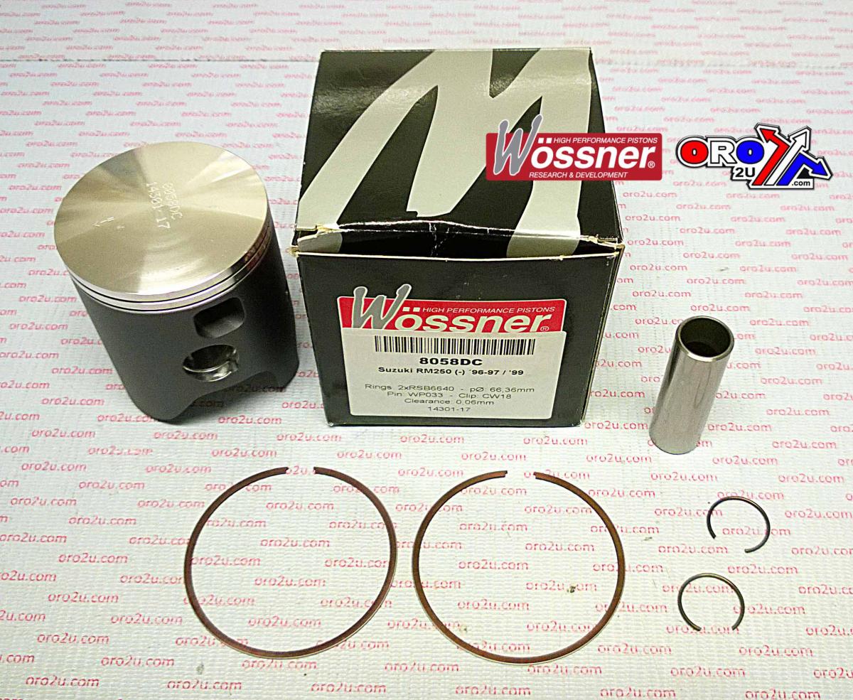 PISTON 96-97, 99 RM250 66.40, WOSSNER 8058DA SUZUKI MX KIT 12110-37E30-0F0 image 1