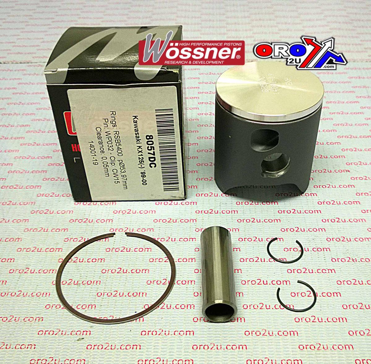 PISTON KIT 99-00 KX125 54.00 B, WOSSNER 8057DB KAWASAKI image 1