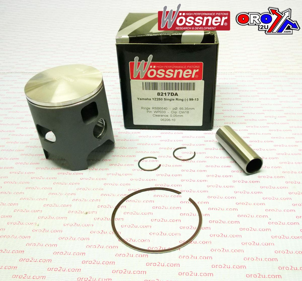 PISTON KIT 99-18 YZ250 1-RING, WOSSNER 8217DA 66.40 A image 1