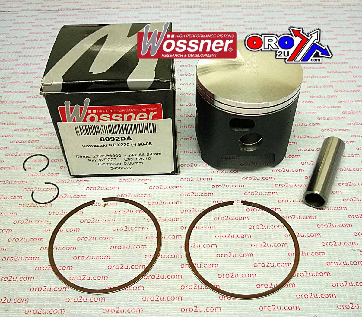 PISTON KIT 97-05 KDX220 69.00, WOSSNER 8092DA KAWASAKI 13001-0133 image 1