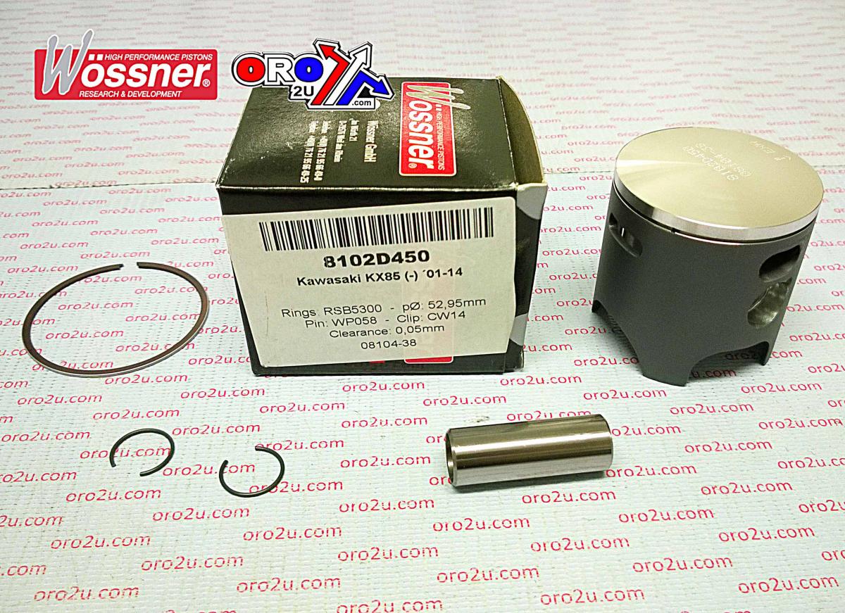 PISTON KIT 01-20 KX85 48.50 C, WOSSNER 8102DC KAWASAKI MX image 1