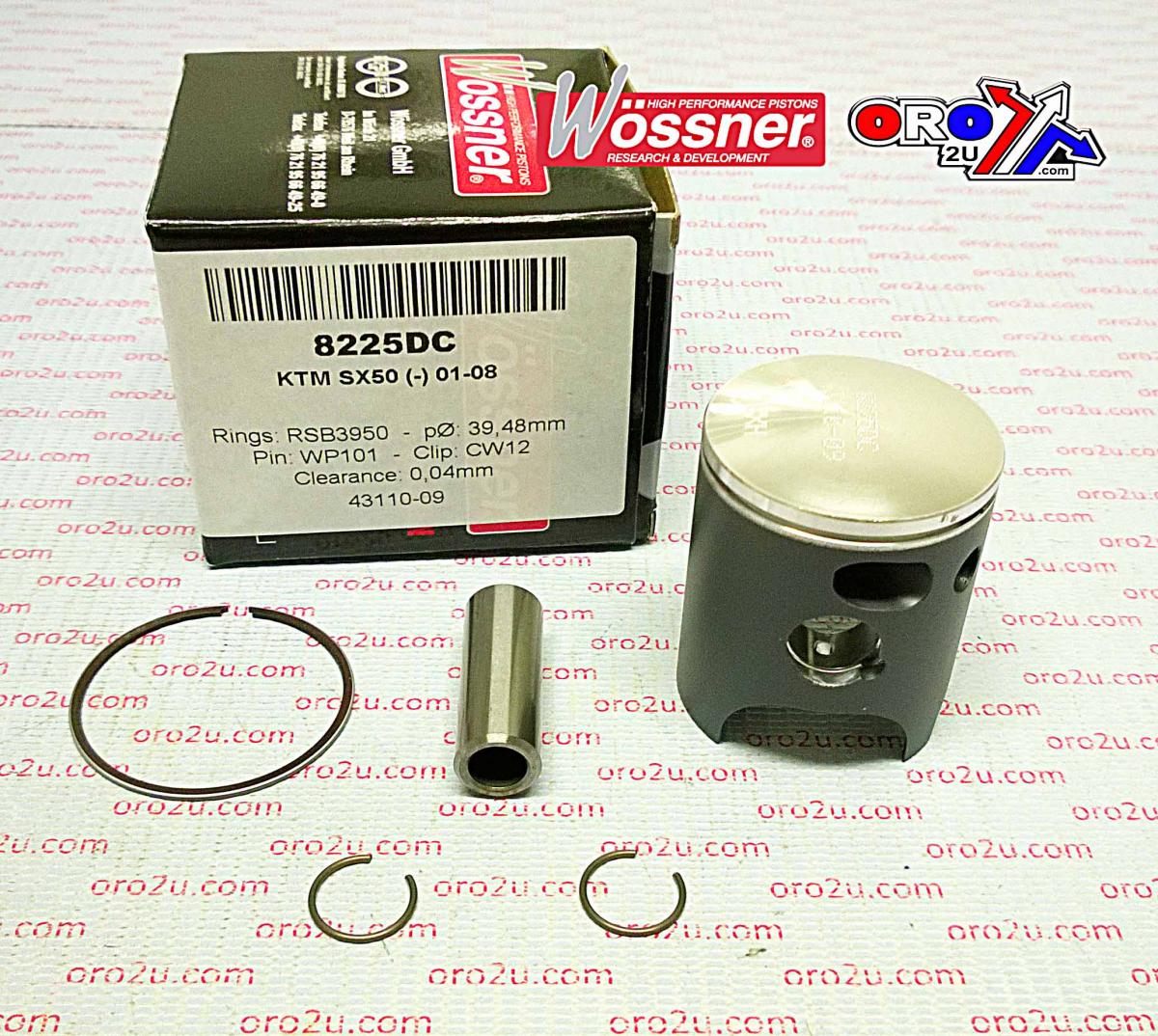 PISTON KIT 01-08 KTM50 SX, WOSSNER 8225DB FORGED MX image 1