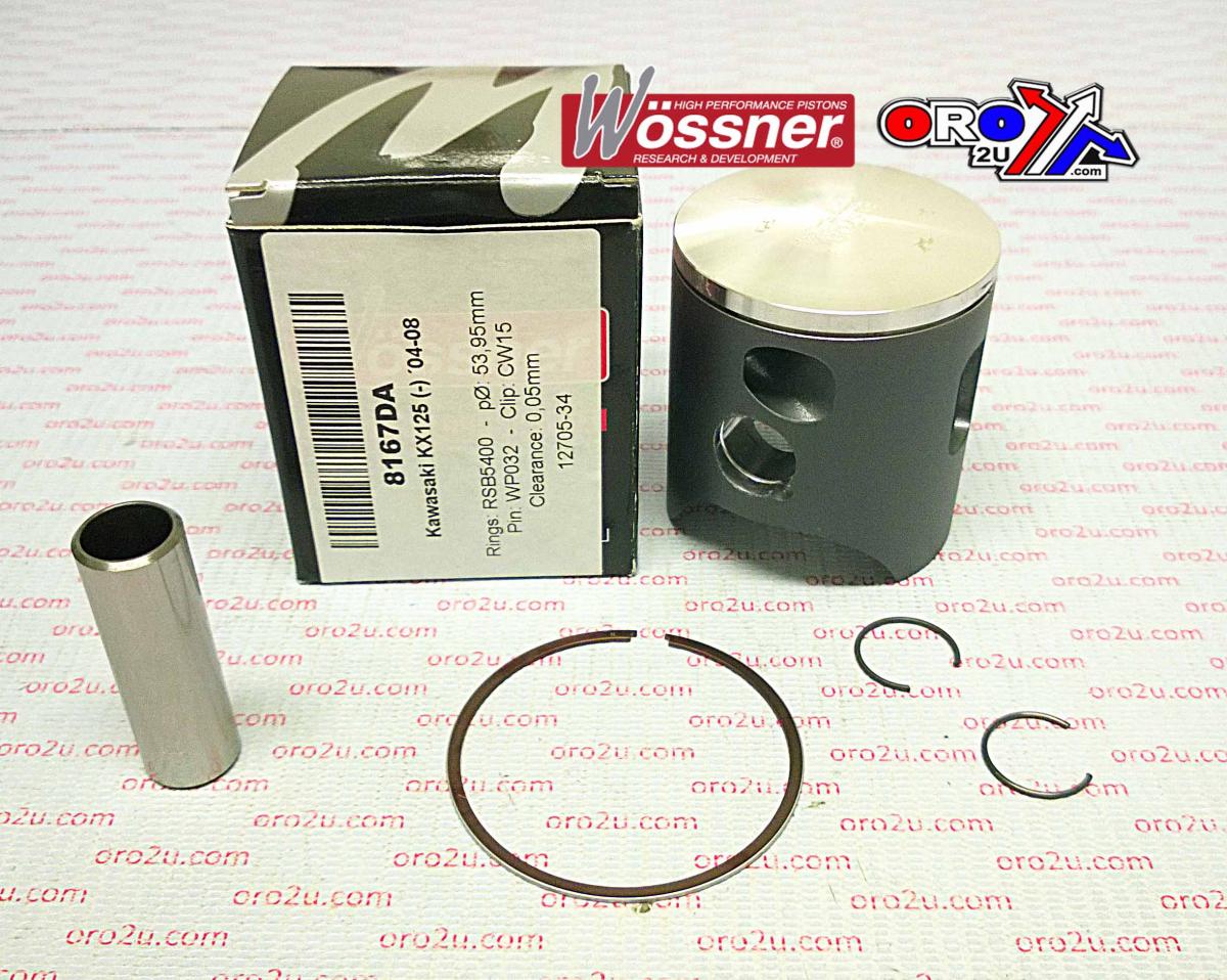 PISTON KIT 04-09 KX125 54.00 C, WOSSNER 8167DC KAWASAKI MX image 1