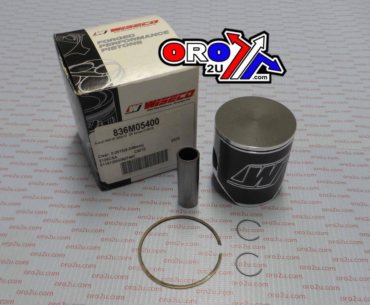 PISTON KIT 04-10 RM125 54.00, 01-06 SX125 54.00mm PISTON KIT, WISECO 836M05400 RACING GP image 1