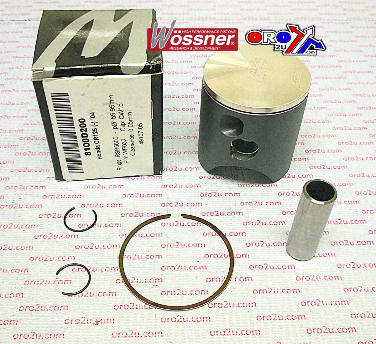 PISTON KIT 2004 CR125 54.00, WOSSNER 8100DA HONDA MX image 1