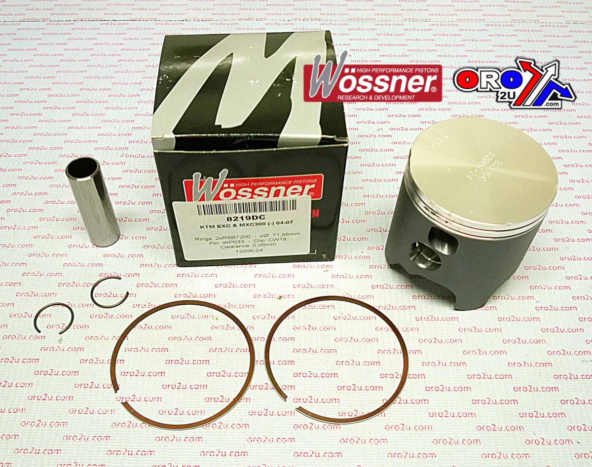 PISTON KIT 04-07 KTM300 72.00, WOSSNER 8219DA FORGED 55430007000 image 1