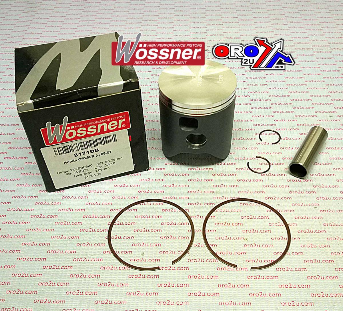 PISTON KIT 05-09 CR250 68.50, WOSSNER 8171D210 HONDA MX image 1