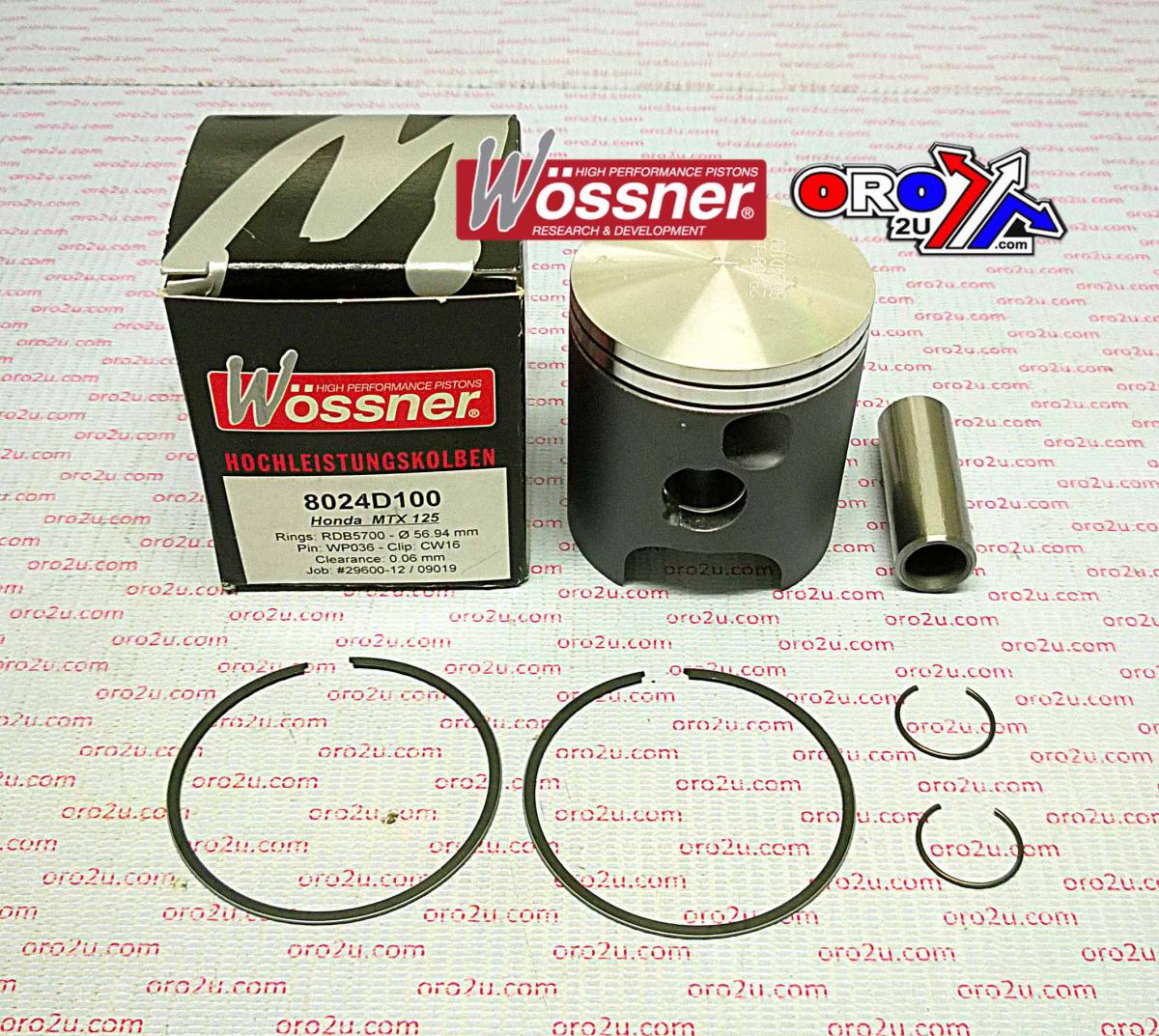PISTON KIT 83-87 MTX125 57.00, WOSSNER 8024D100 HONDA ROAD image 1
