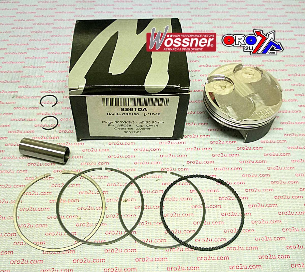 PISTON KIT 12-18 CRF150R 66.00, 8861DC WOSSNER image 1