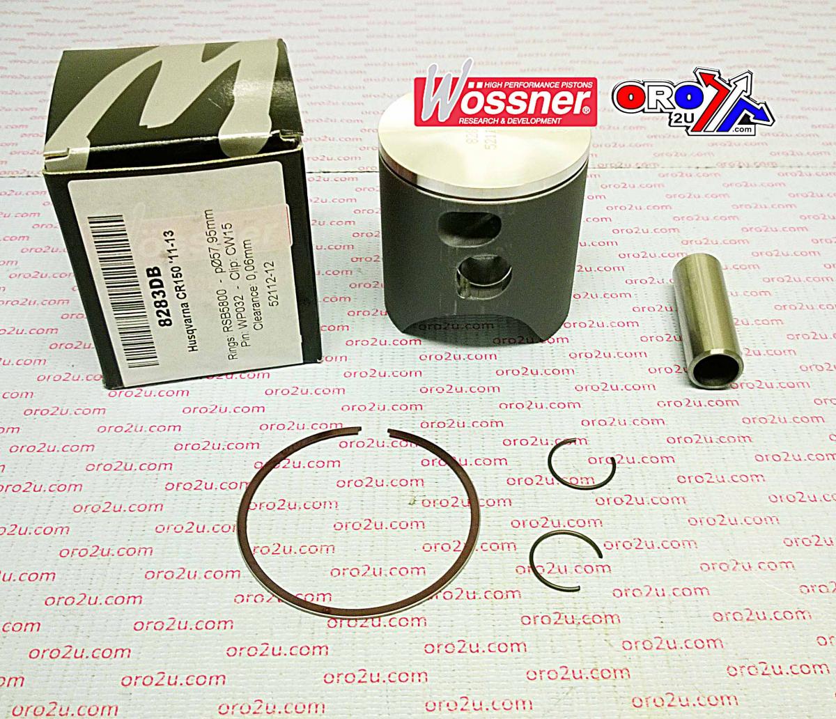PISTON KIT 11-13 HVA CR150 58, WOSSNER 8283DB HUSQVARNA image 1
