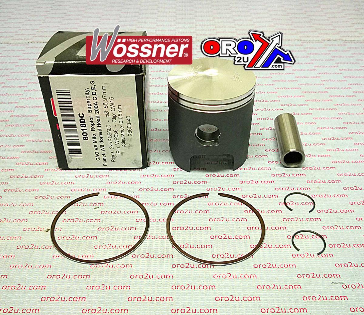 PISTON KIT 99-12 125 MITO 56, CAGIVA 8018DA WOSSNER image 1