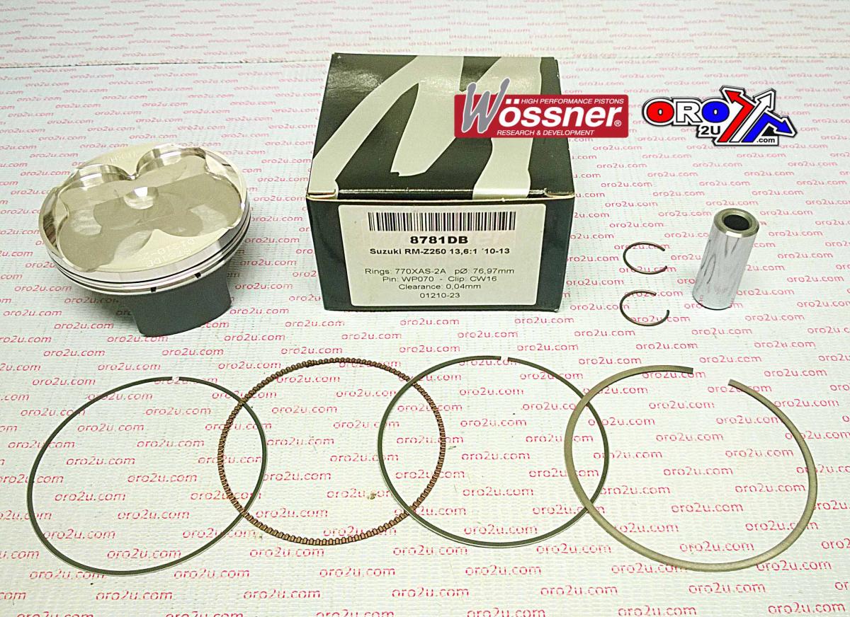 PISTON KIT 10-22 RMZ250 77mm B, WOSSNER SUZUKI 8781DB image 1