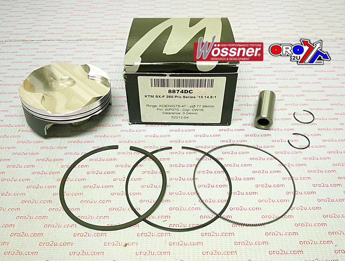 PISTON KIT 13-16 SXF250 78mm C, WOSSNER 8874DC HC KTM image 1